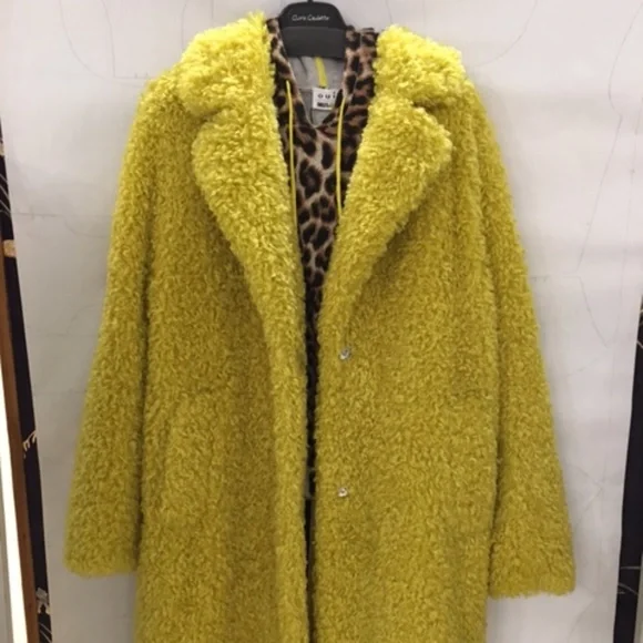 Oui Collection Teddy Bear Faux Fur Coat in fun colours - Picture 3 of 4